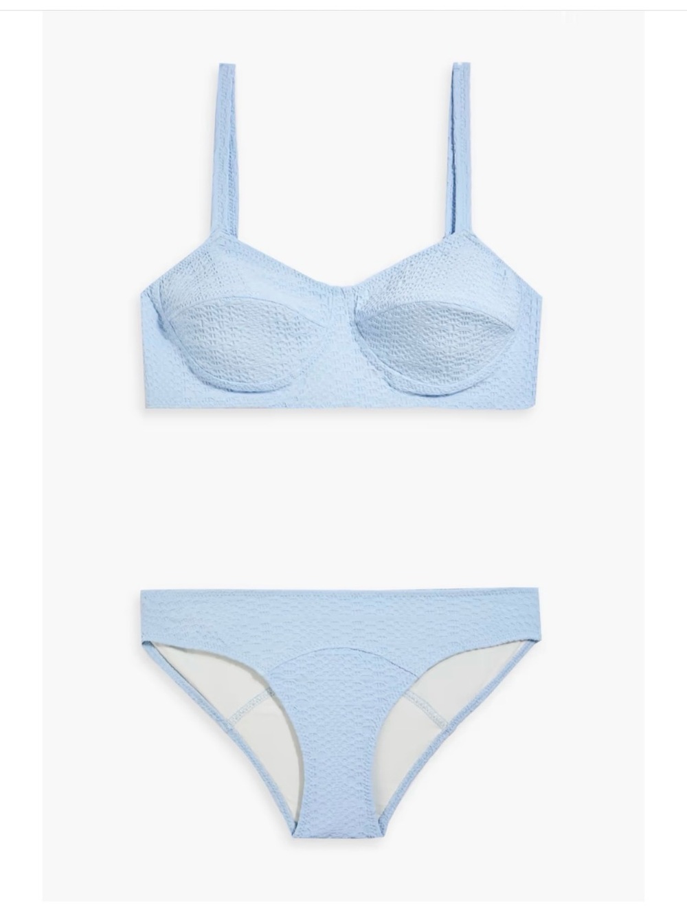 Lisa Marie Fernandez Pale Blue Textured Bikini Set